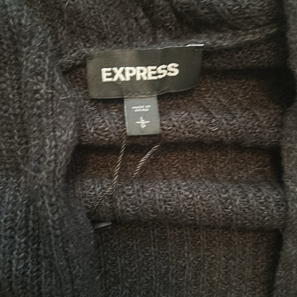 LARGE BLACK EXPRESS CARDIGAN WITH HOOD AND POCKETS - Picture 2 of 3